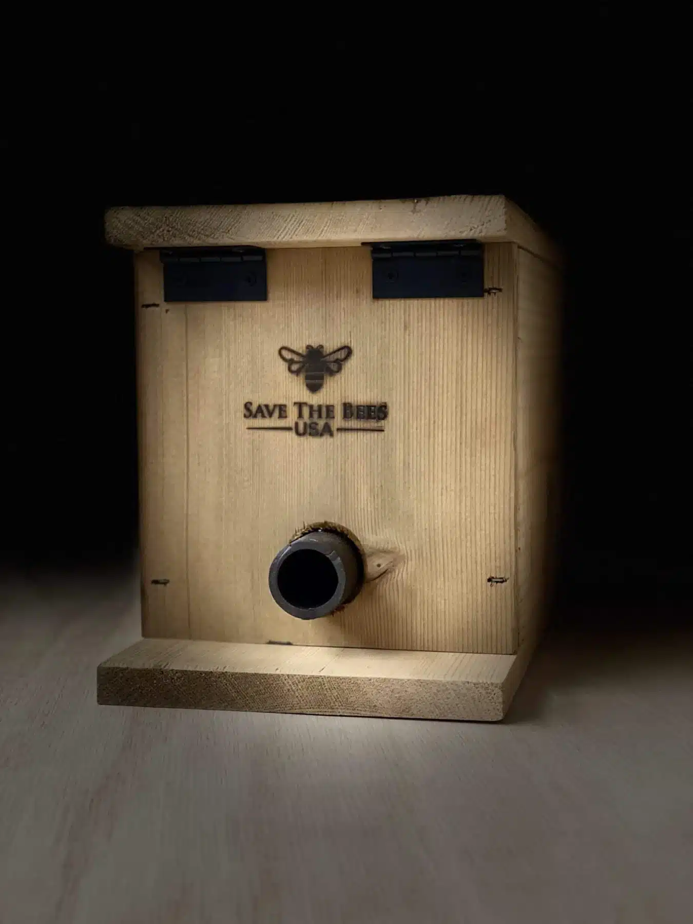 Bumblebee nest box installed in habitat