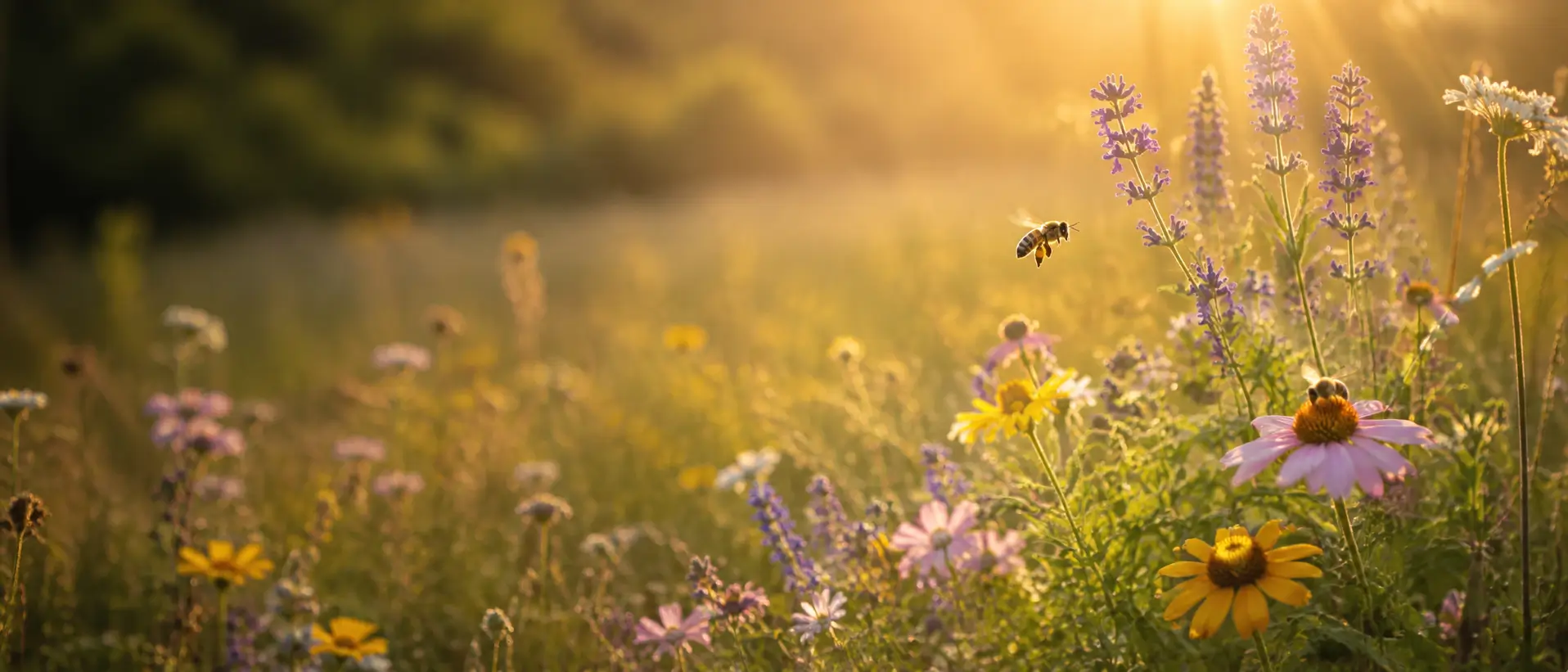 Students can study diverse flowers in a pollinator habitat