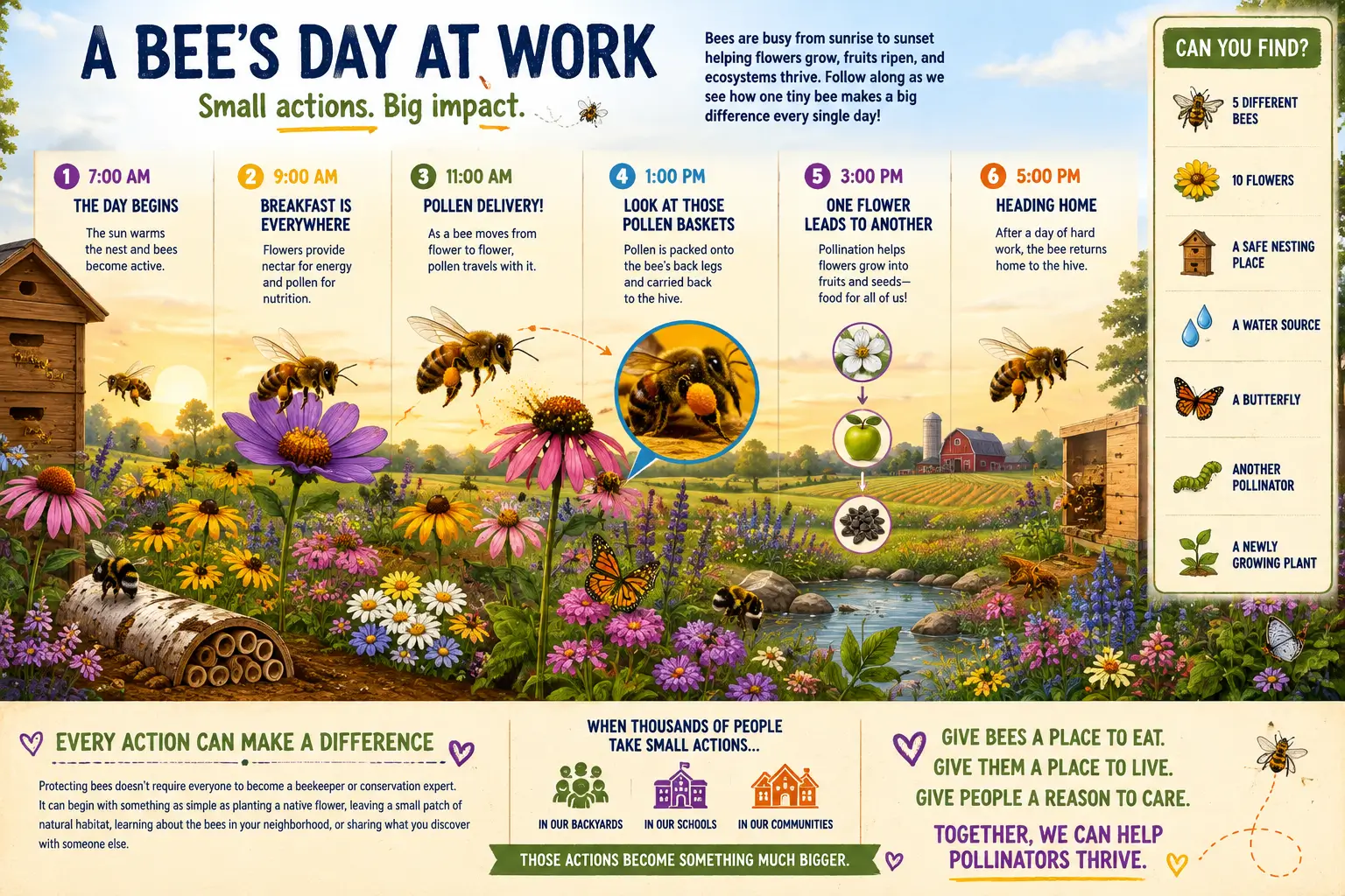 a bees day at work