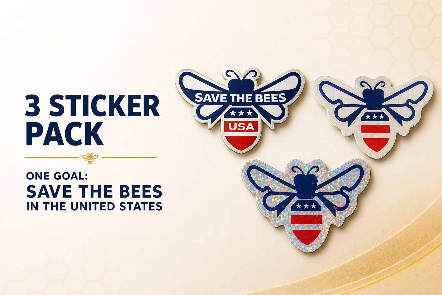 Save The Bees USA three-sticker pack